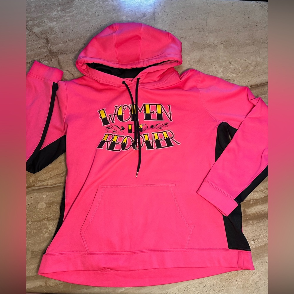 Ladies XL Sports Tech pink hoodie {woman do recover}